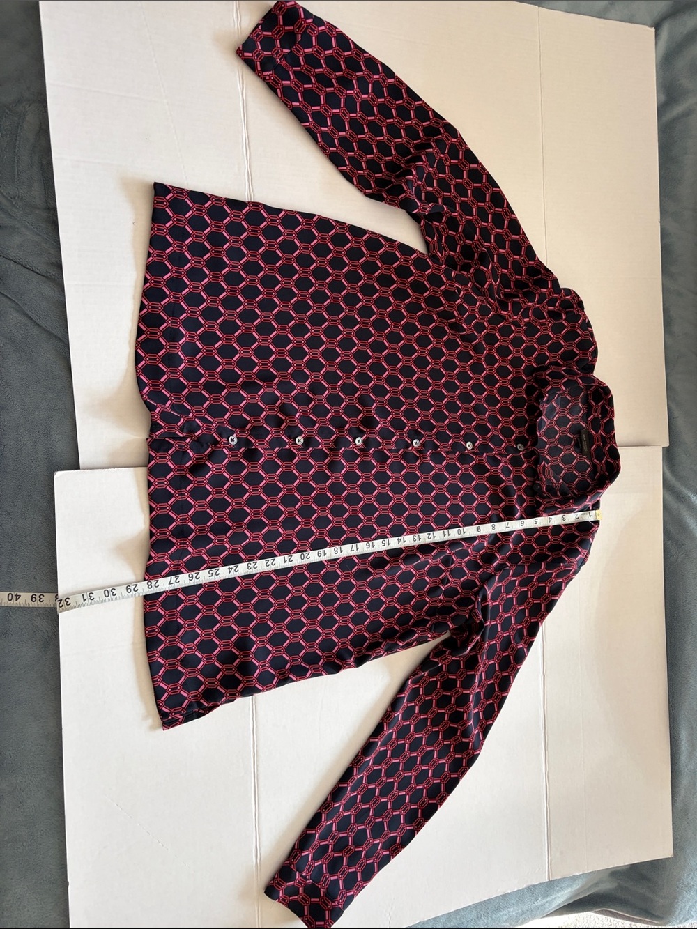 J. Jill Black and Pink Geometric Print Blouse
